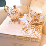 Luxury Louis Leopard Two Cup Tea Set - Limited Edition