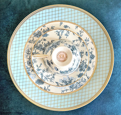 Teacup & Saucer French Toile