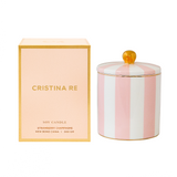 Blush Stripe Candle - Strawberry Champagne - Cristina Re Designs