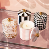 Ebony Houndstooth Candle - Fig Tree - Cristina Re Designs