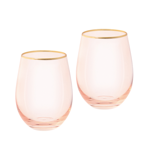 Tumbler Glasses Rose Crystal - Set of 2