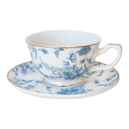 Teacup & Saucer French Toile