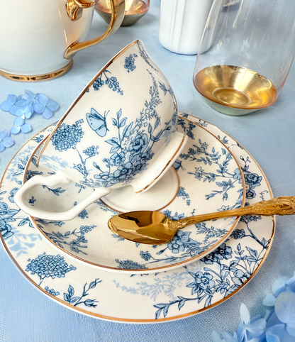 Teacup & Saucer French Toile