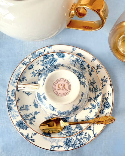 Teacup & Saucer French Toile