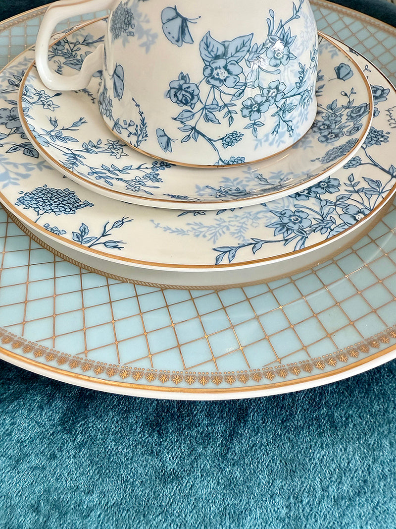 Teacup & Saucer French Toile