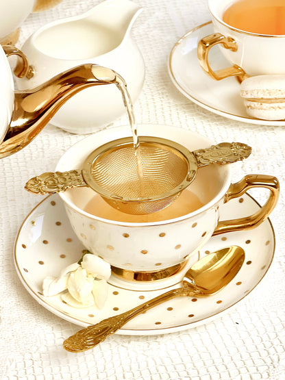 Teacup Polka Gold Ivory