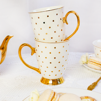 Polka Gold Ivory Mug