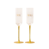 Champagne Flutes Crystal MR & MRS - Set of 2 - Cristina Re Designs