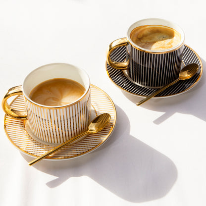Teacup & Saucer Pinstripe Ebony