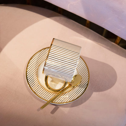 Teacup & Saucer Pinstripe Ivory