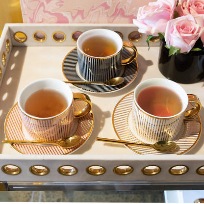 Teacup & Saucer Pinstripe Ebony