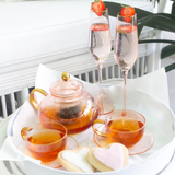 Rose Glass Teacup and Saucer - Set of 2 - Cristina Re Designs