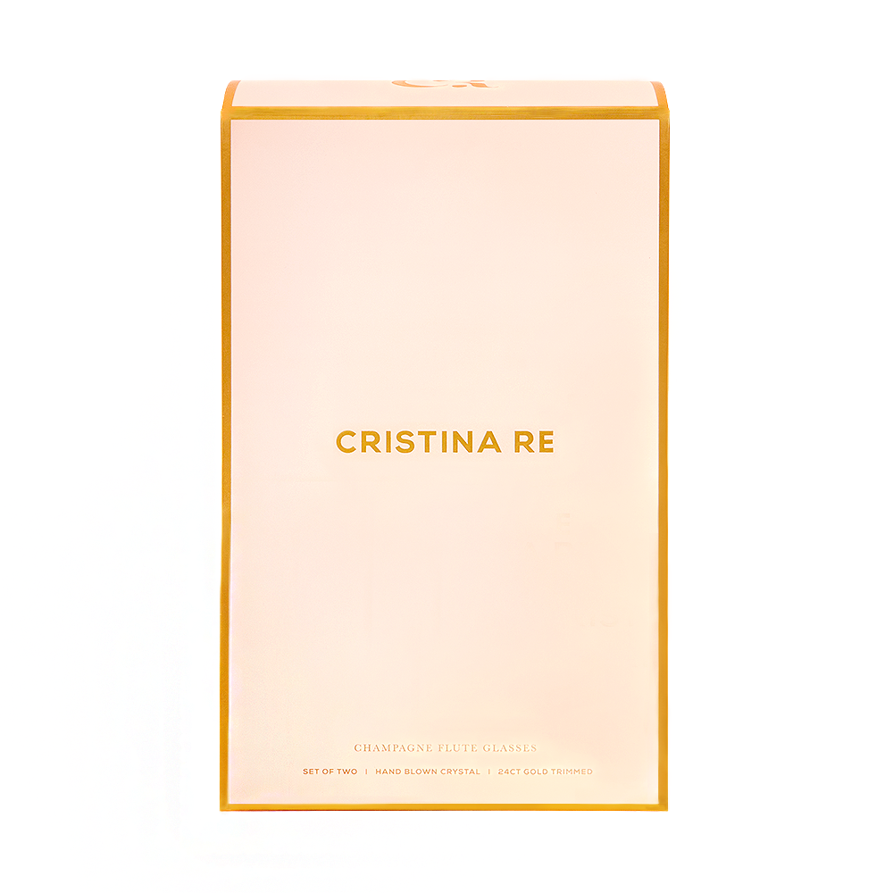 Champagne Flute Rose Crystal - Set of 2