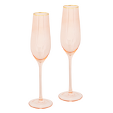 Champagne Flute Rose Crystal Set of 2 - Cristina Re Design