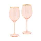 Wine Glass Rose Crystal Set of 2 - Cristina Re Design