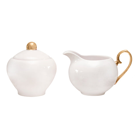 Sugar Bowl & Creamer Ivory - Cristina Re Designs