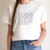 Organic Cotton T-Shirt Oversized Style - Definition of a Woman