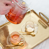 Estelle Glass Teacup & Saucer - Set of 2 - Cristina Re Designs
