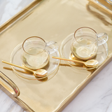 Estelle Glass Teacup & Saucer - Set of 2 - Cristina Re Designs