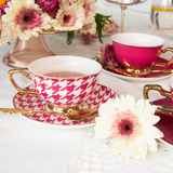 Teacup Fuchsia Houndstooth