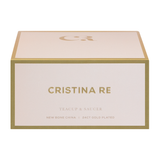Teacup & Saucer Pinstripe Ivory - Online Exclusive - Cristina Re Designs