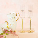 Champagne Flutes Crystal MR & MRS Set of 2 - Cristina Re Design