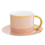 Teacup & Saucer Pinstripe Blush - Cristina Re Designs