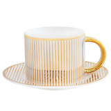 Teacup & Saucer Pinstripe Ivory - Online Exclusive - Cristina Re Designs