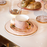 Teacup & Saucer Pinstripe Blush - Cristina Re Designs