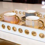 Teacup & Saucer Pinstripe Blush - Cristina Re Designs
