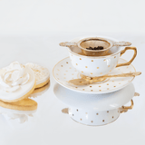 Teacup Polka Gold Ivory - Cristina Re Designs