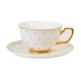 Teacup Polka Gold Ivory - Cristina Re Designs